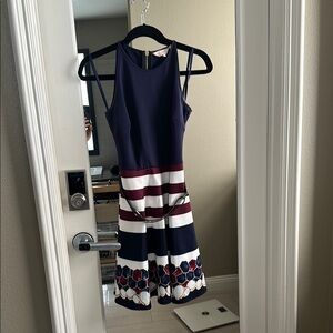 Navy and White Striped Dress